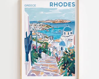Rhodes Print, Greece Wall Art, Beach Photography, Rhodes Beach Photo, Travel Poster, Rhodes Greece, Downloadable Print, Beach Wall Art Print