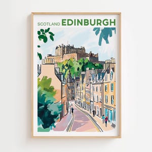 Edinburgh Print, Scotland Wall Art, The Vennel Viewpoint, Watercolor Print, Scotland Art, Edinburgh Cityscape, Europe Print, Travel Gift