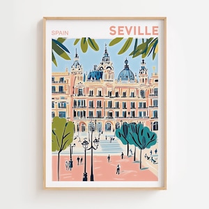 Seville Art Print, Spain Wall Art, Seville Print, Travel Gift, Europe Print, Seville Wall Art, Plaza De Espana, Spanish Art, Spain Art Print