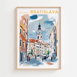 Arte de parede com impressão de viagem de Bratislava, pôster da Eslováquia, decoração de casa com impressão de Bratislava, arte de presente da Eslováquia, arte de Bratislava, download digital