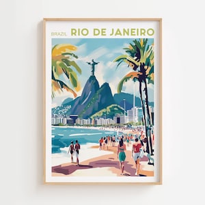 Rio de Janeiro City Travel Print, Rio de Janeiro Brazil Poster Print, Rio de Janeiro City Wall Art, Rio de Janeiro Travel Wall