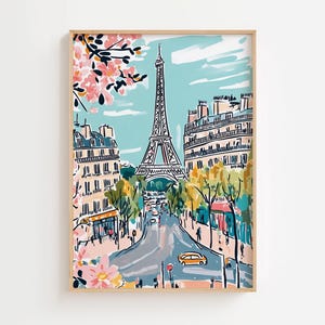 Retro Reise Poster Paris Druck Eiffelturm Wand Kunst Vintage Prints Frankreich Reise Poster Europäische Retro Wohnkultur Moderne digitaler Download