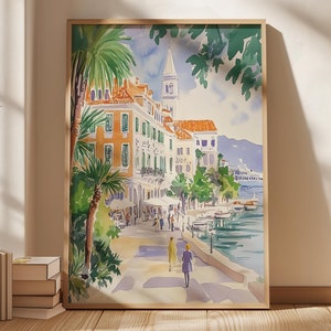 Split Travel Print, Croatia Print, Travel Art, Minimalist Wall Art, Croatia Cityscape Poster, Pastel Home Décor, Travel Gift for Art Lovers
