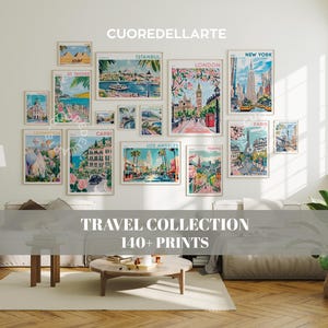Travel Poster Bundle Printable Wall Art, World Travel Poster Art,Gallery Wall Set, 140+ Cities Digital Download Prints,Wanderlust Home Decor