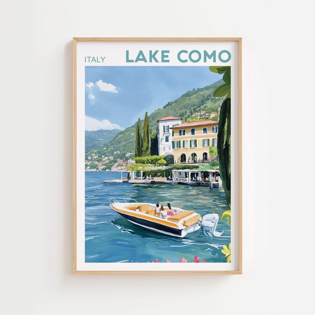 Italy Lake Como Garden Print Landscape Wall Art Travel Poster,aperitivo ...