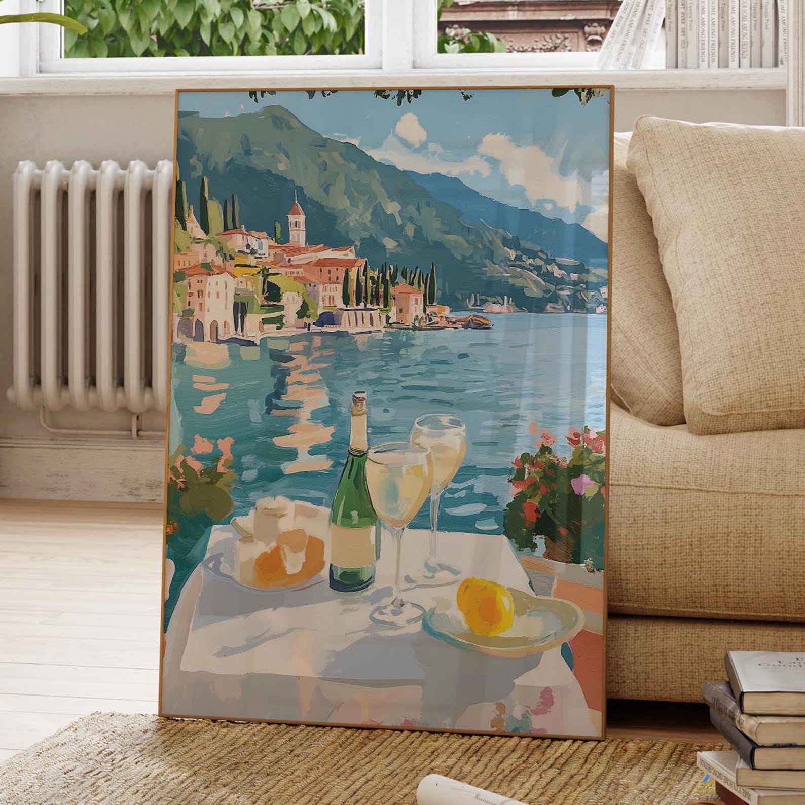 Lake Como Wall Art Watercolor Print, Italian Art, Bellagio Print ...