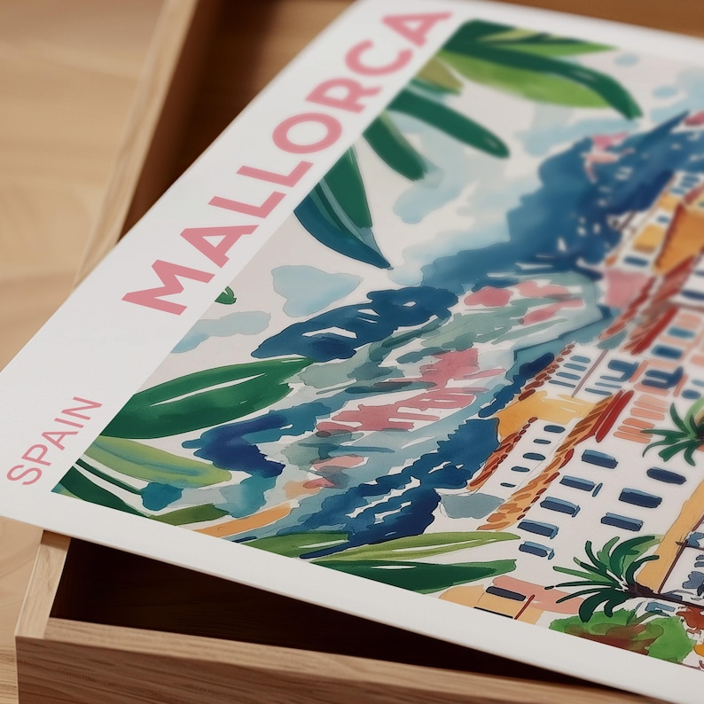Mayorca Print Mallorca Watercolor Art Print - Palma City Print - Spain Europe Travel ...