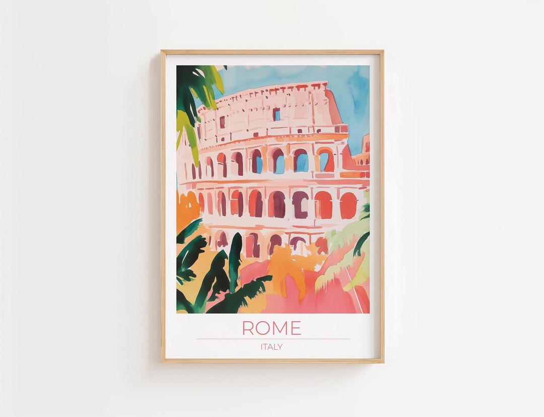 Rome Colosseum Print, Rome Abstract Italy Art Print, Rome Watercolor ...
