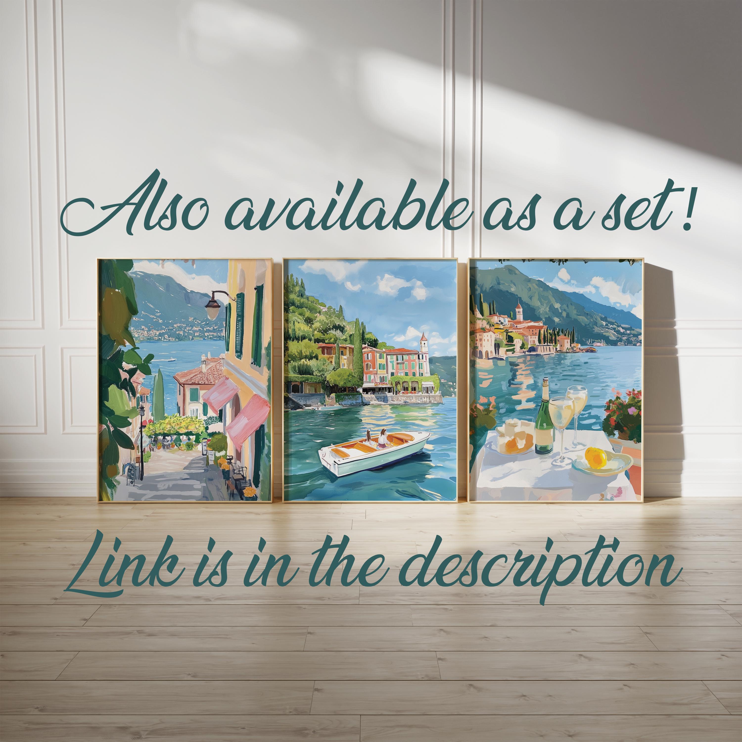 Lake Como Wall Art Watercolor Print, Italian Art, Bellagio Print ...