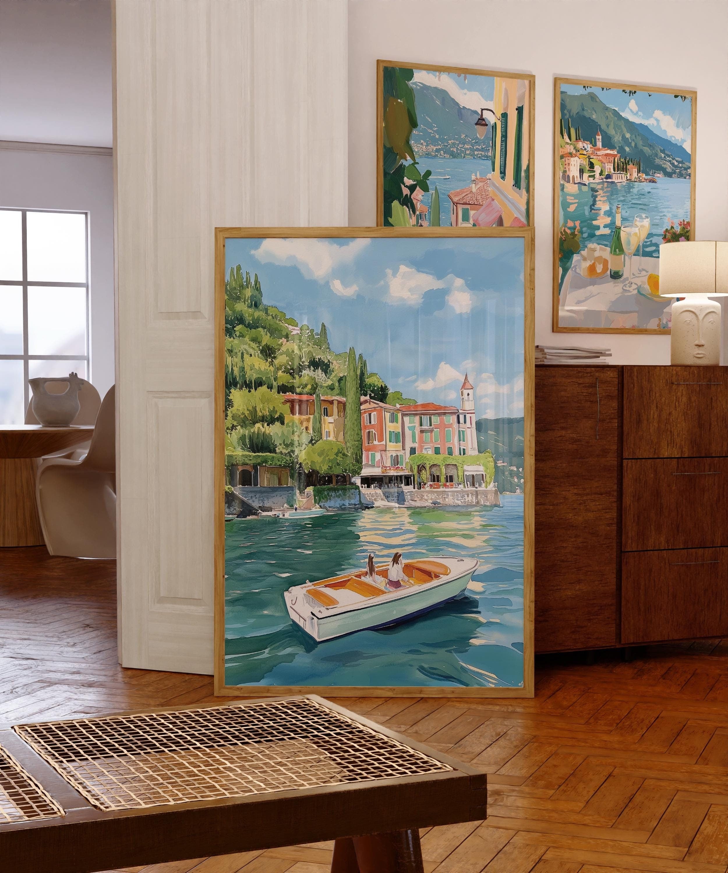 Lake Como Wall Art Watercolor Print, Italian Art, Bellagio Print ...