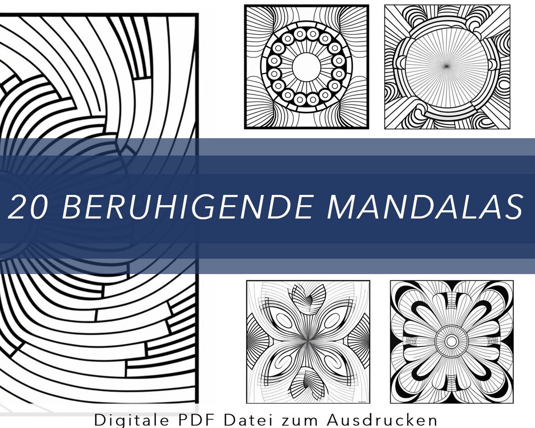  20 Beruhigende Mandalas Zum Ausmalen Digitaler Download - Etsy 