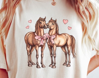 Caballo de San Valentín PNG, Diseño de camiseta de niña con caballo, Floral de San Valentín PNG, Diseño de sublimación Descarga digital, Maestro PNG