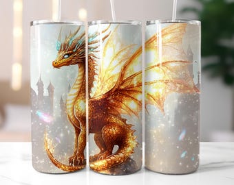 Dragon Book Tumbler Wrap, Romantasy Reader Dragon 20oz Skinny Tumbler Sublimation Design, Booktok Merch Tumbler Wrap, Digital Download