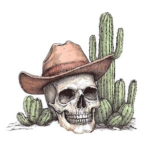 Cowboy Skull Western Desert, PNG Sublimations, Western Sublimations, Designs Downloads, Shirt Design, Sublimation Download