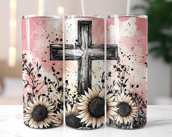 Christian Tumbler Wrap, Western Floral Tumbler png, 20oz Skinny Tumbler Sublimation Design, Instant PNG Digital Download