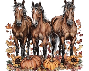 Fall Horse PNG, Western PNG Sublimations, Farm Sublimations, Designs Downloads, Shirt Design, Sublimation Download