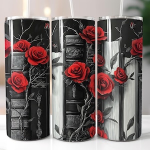 Book Lover, Romantasy Books, Librarian 20oz Skinny Tumbler Sublimation Design Digital Download PNG Instant Straight tumbler wrap