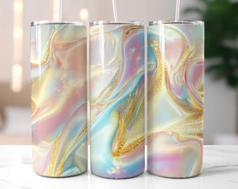 Holographic Glitter Tumbler Wrap, Marble, Sublimation 20 oz, Skinny, Instant PNG, Girly, Popular Sublimation, Iridescent, Pink
