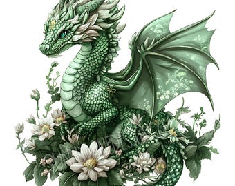 Dragons Watercolor Clipart, Fantasy Dragons PNG, Magical Fairytale Instant Download Paper Crafts Junk Journal Scrapbooking