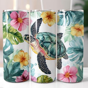 Turtle Tumbler Wrap, Sea Turtle Sublimation Designs, 20 Oz Tumbler Wrap, Beach Tumbler Designs, Png Digital Files