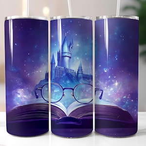 Wizard World Tumbler Wrap, 20 Unzen 30 Unzen Skinny Tumbler Wrap PNG, Zauberer Tumbler Design, Gerade Verjüngung, Zaubererschule, digitaler Download