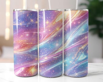 Holographic Glitter Tumbler Wrap, Marble, Sublimation 20 oz, Skinny, Instant PNG, Girly, Popular Sublimation, Iridescent, Pink