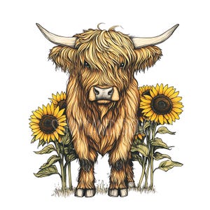 Highland Cow PNG, Western Desert PNG Sublimations, Western Sublimations, Designs Downloads, Shirt Design, Sublimation Download