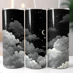 Moon Celestial, Stars, Galaxy, Astrology, Planets Tumbler Wrap, Digital Download, Skinny Tumbler Sublimation Design, Instant PNG