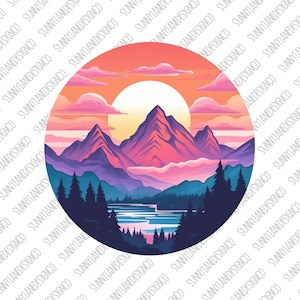 Mountains PNG, Sunset PNG Sublimations, Trees Sublimations,Forest Designs Downloads, Shirt Design, Sublimation Download