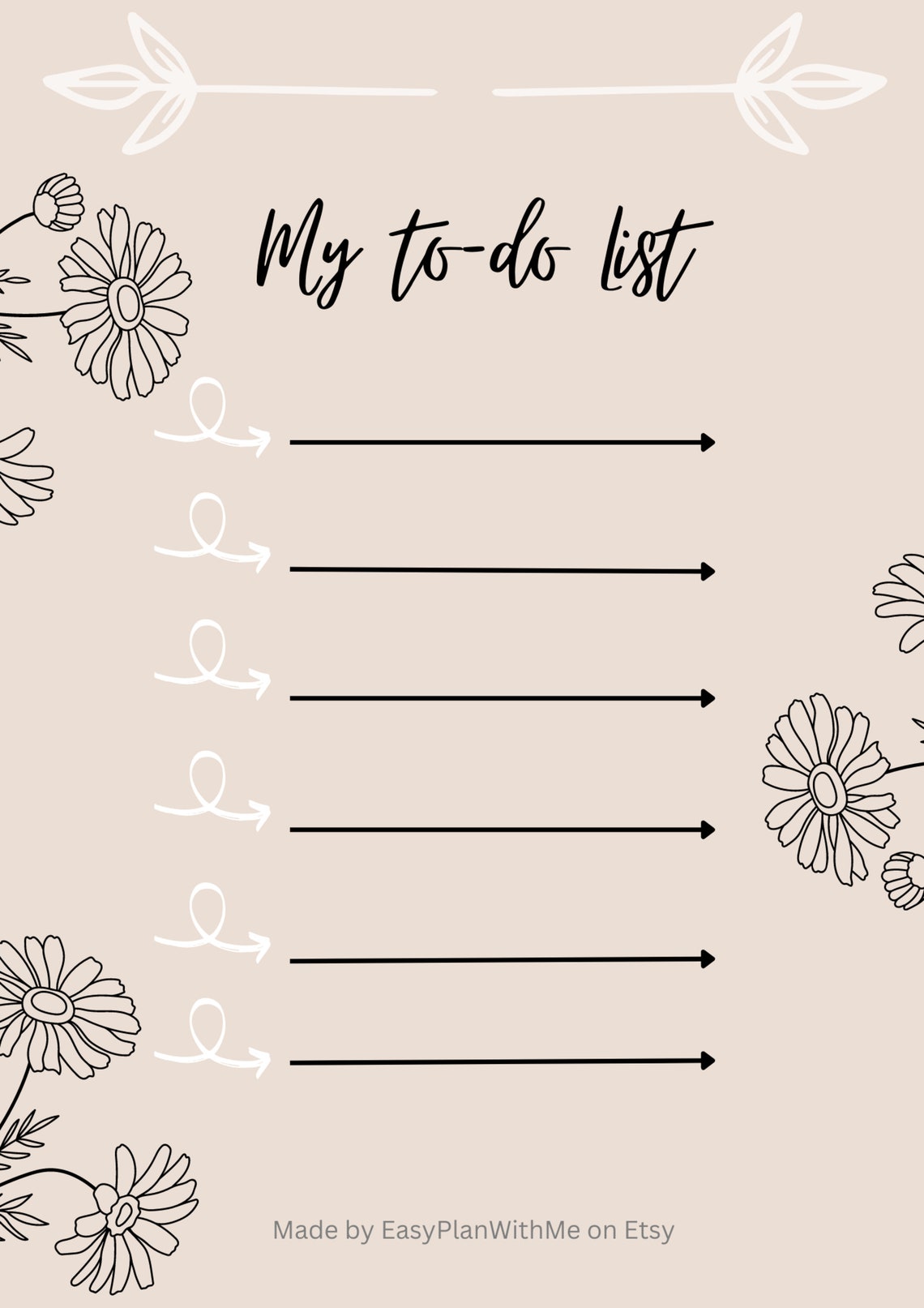 Printable to Do List Template, My to Do List Digital Planner, Cute