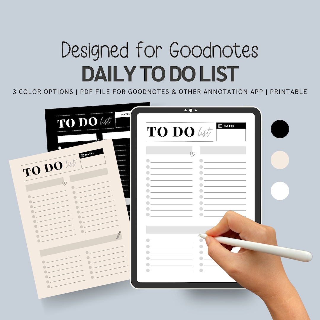 Digital Daily Task Tracker for Goodnotes to Do List Template - Etsy