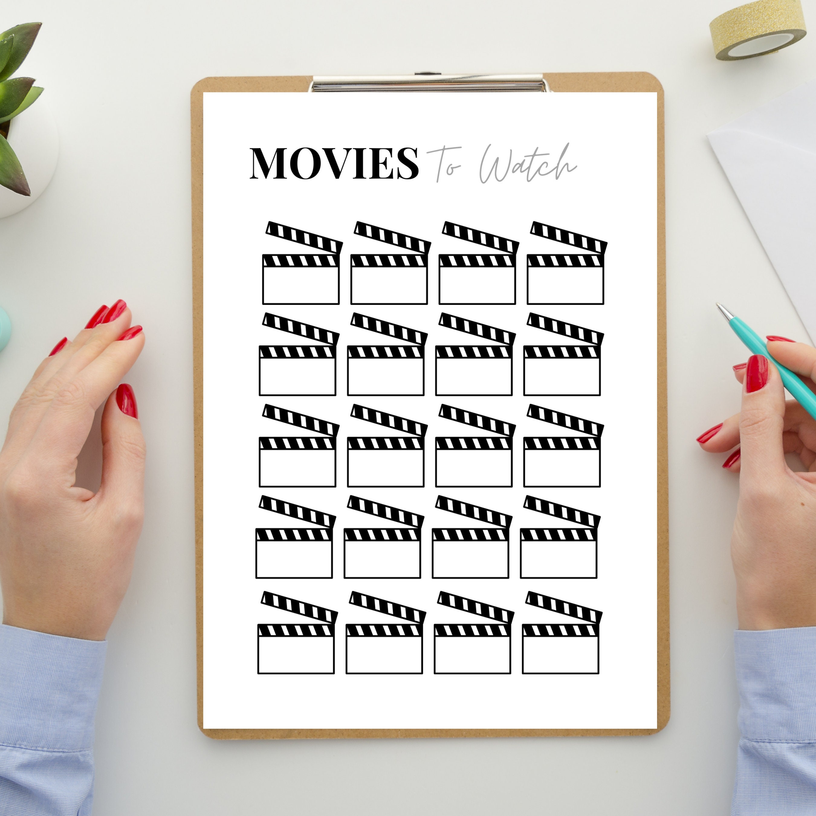 Printable Movies to Watch List Goodnotes Movie Log Movies - Etsy