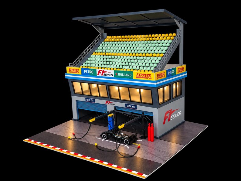 Building Pit Set 1:64 Scale Diorama City Pit Lane Garage Building Set – Diecast Model ...