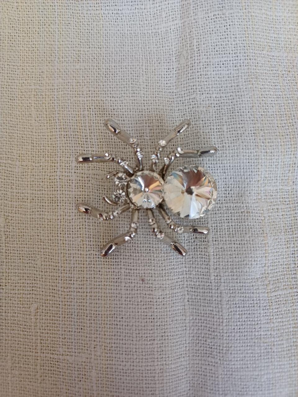 Vintage Brooch Silver Tone Spider