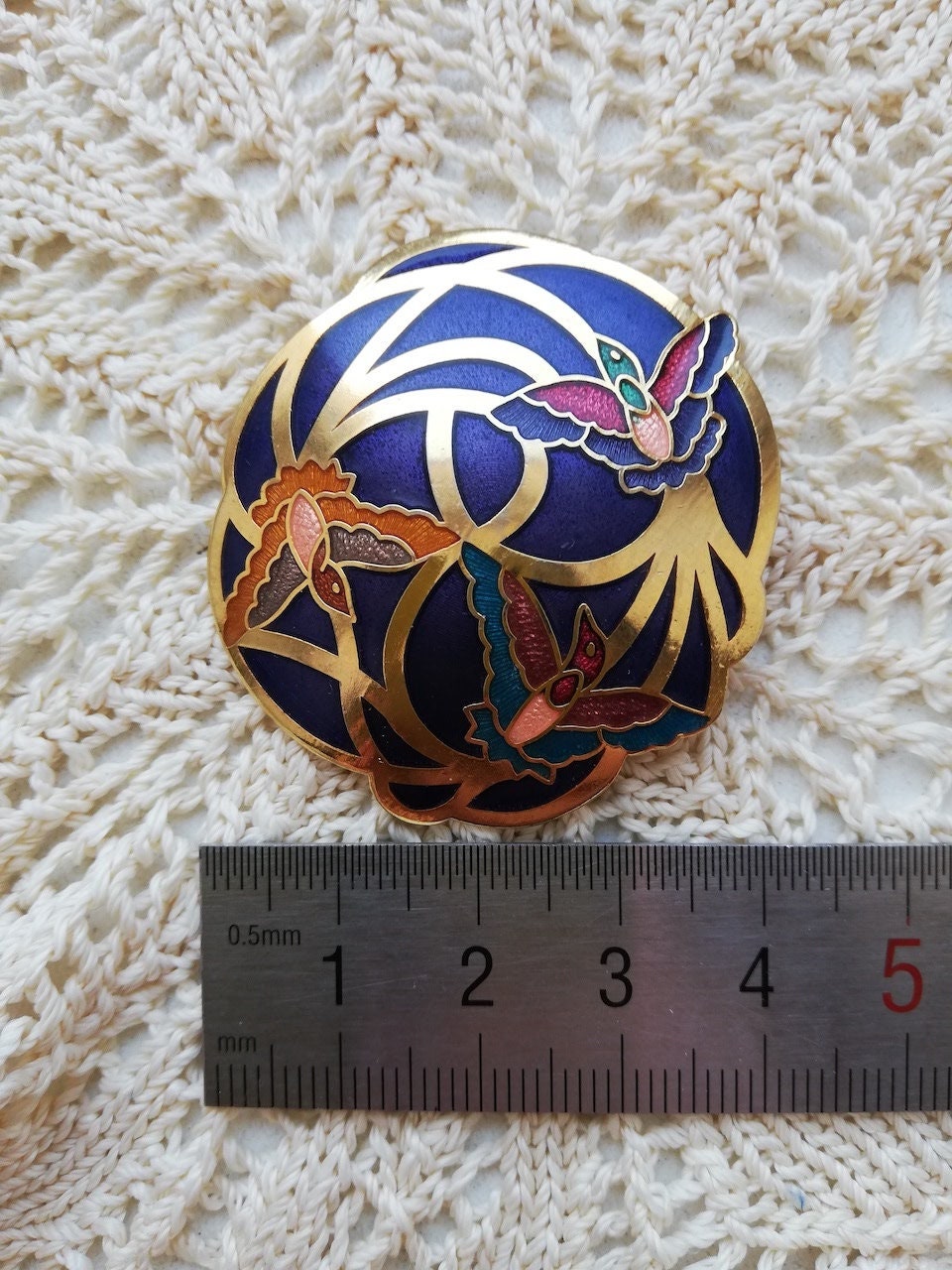 七宝焼きブローチ エナメル 3 3 羽の鳥 ヴィンテージ - Etsy 日本