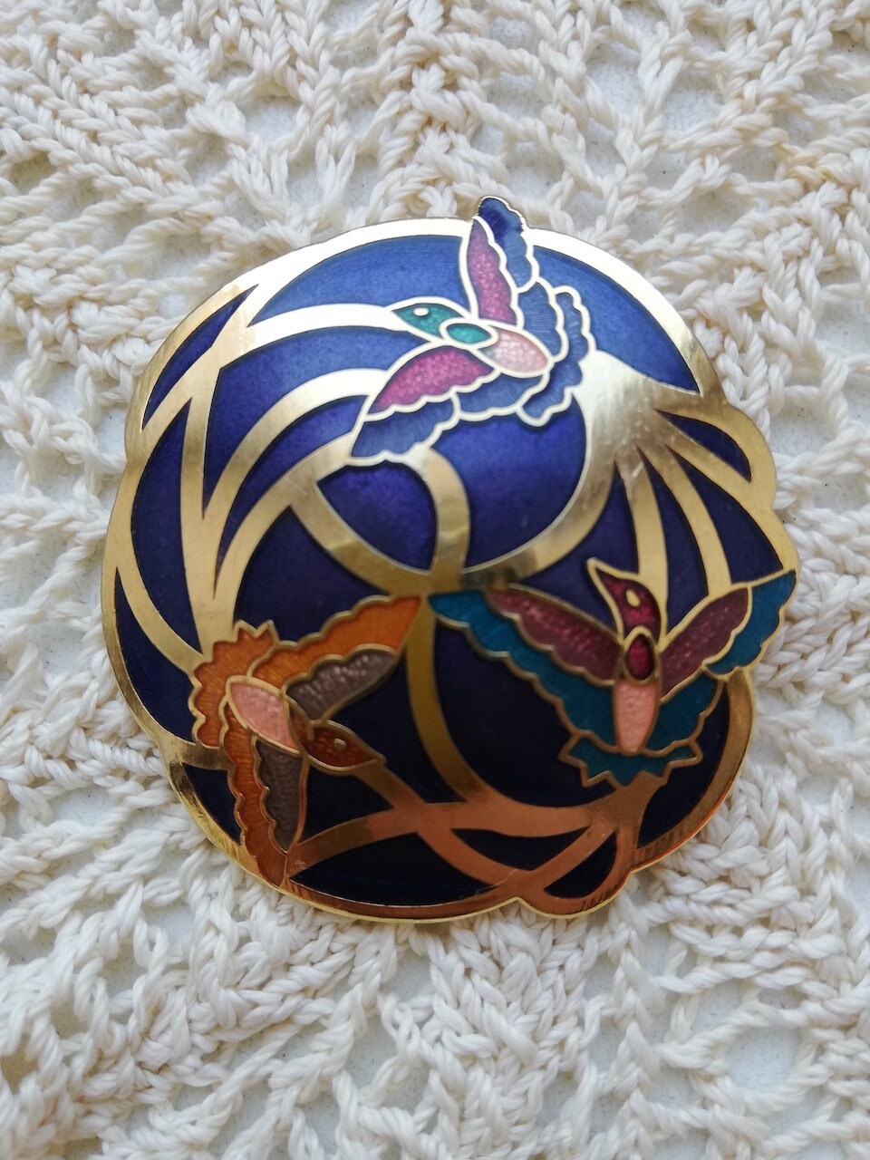 七宝焼きブローチ エナメル 3 3 羽の鳥 ヴィンテージ - Etsy 日本