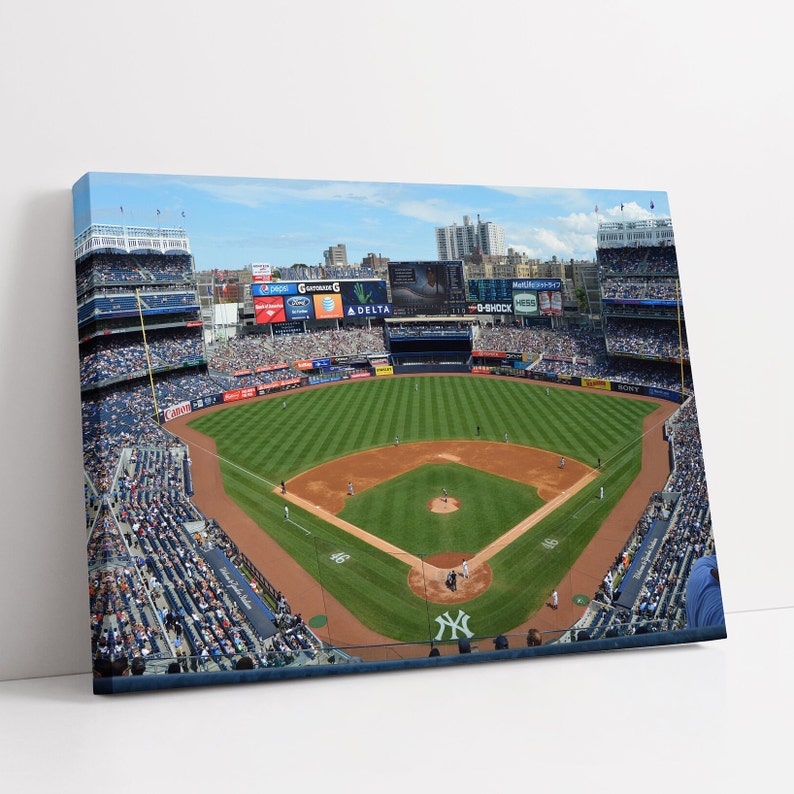 Yankee Baseball Stadium Canvas Yankees Wall Art Baseball Fan Poster