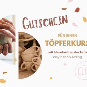VOUCHER for a pottery course Ceramics course Hand building technique Pottery in Aachen