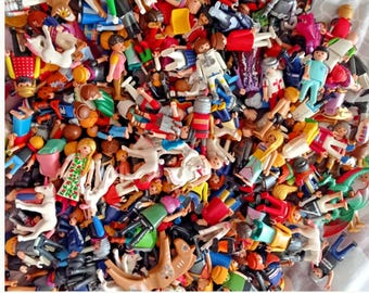 Lote de 100 figuras Playmobil surtidas – Defectuosas, mezcladas durante el montaje, figuras y animales para reemplazo (sorpresa)