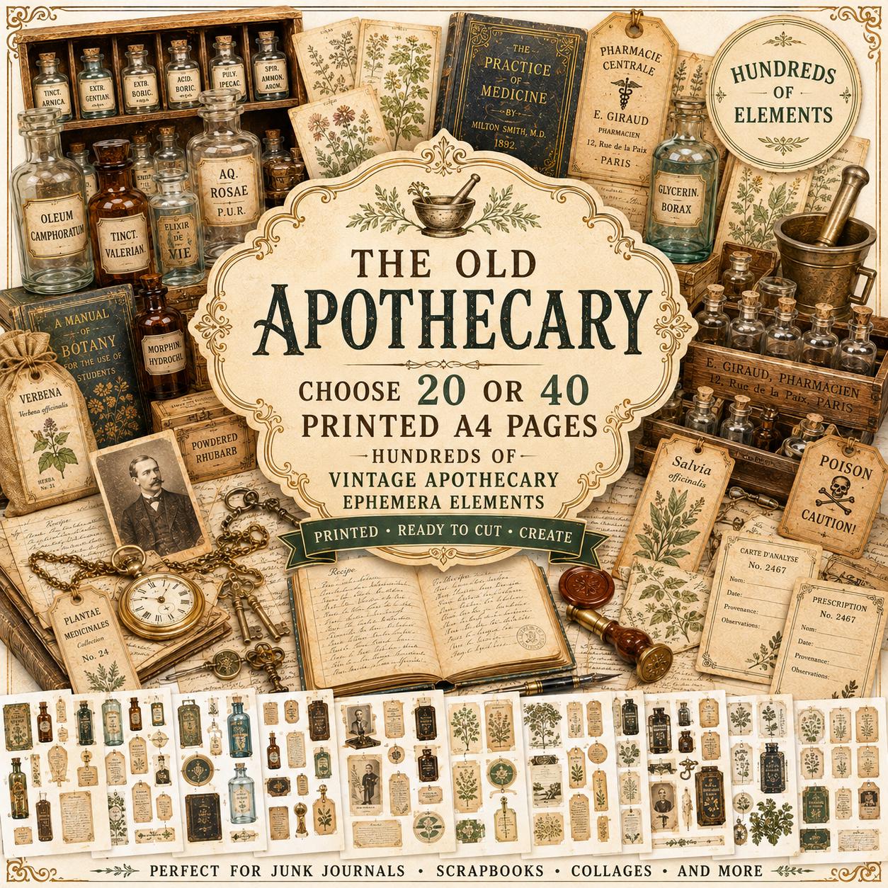 Old pharmacy labels - Etsy 日本