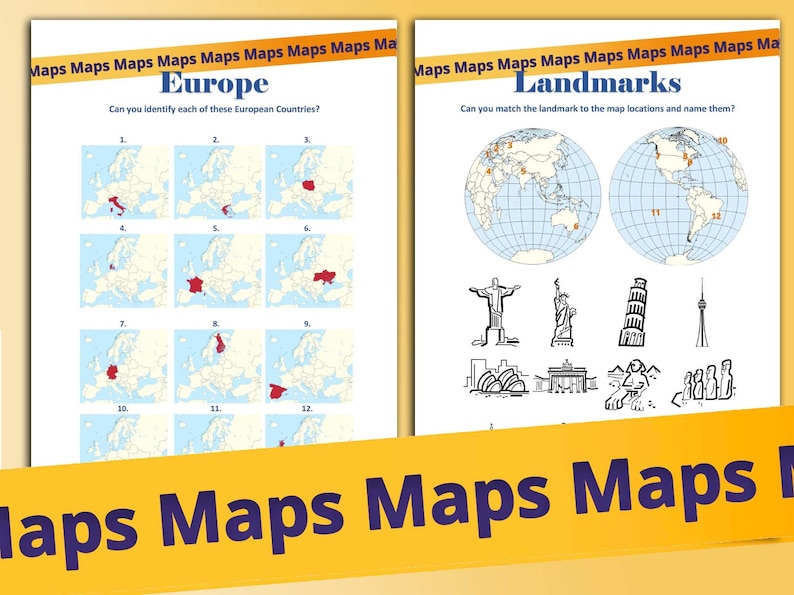 5 Map Quizzes Landmarks Flags - Il 794xN.4937872596 S4hb 