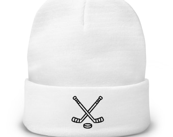 Gorro bordado de hockey - Regalos de hockey - Gorros con palos de hockey - Gorros de equipos de hockey