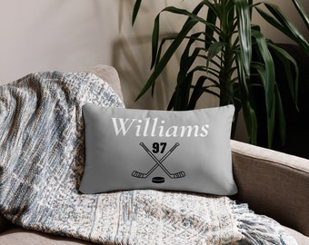 Personalized Hockey Name and Number Pillow Gift - Hockey Pillow - Hockey Player Gift