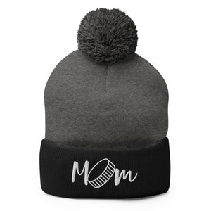 Hokejowa czapka z pomponem dla mamy, zimowa, mama, czapka dla mamy, idealny prezent hokejowy