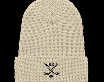 Gorro de hockey personalizado con diseño de gofre - Regalos para jugadores de hockey - Gorro de hockey bordado