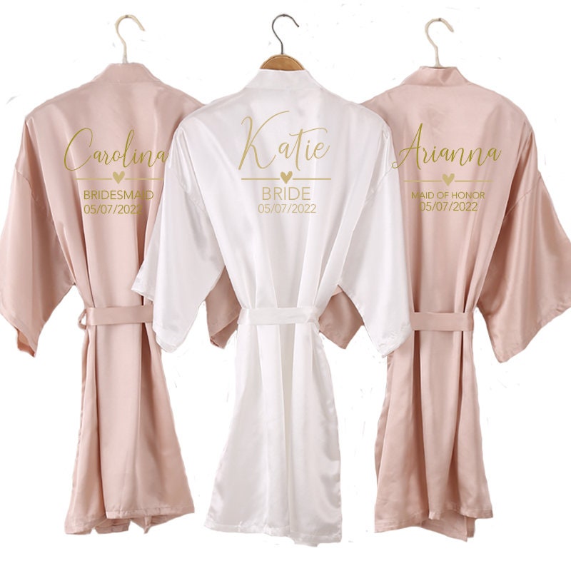 Personalized Golden Foil Bride/bridemaids/team Bride Robes Etsy Canada