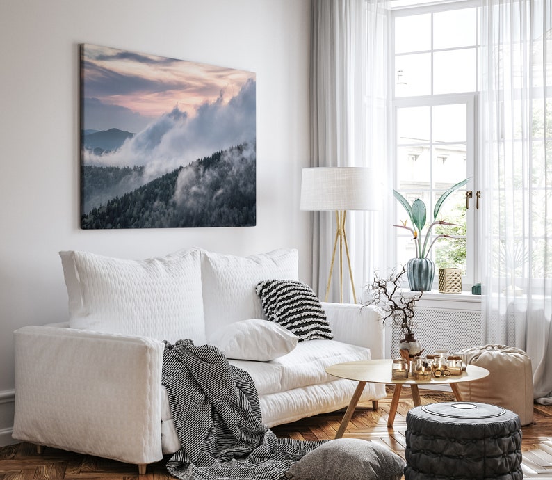 Smoky Mountains, National Park, Dark Grey Wall Art, Moody Wall Art