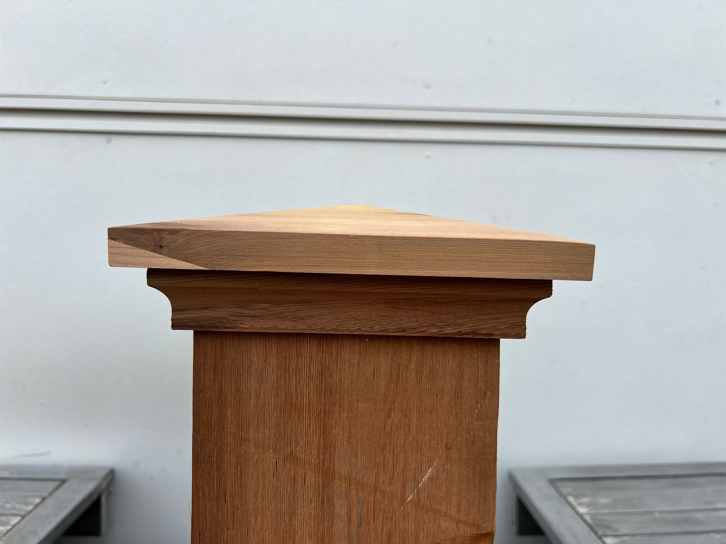 5-1/2" Slip Over Post Cap - Western Red Cedar - Pyramid Top 5-1/2" Post ...