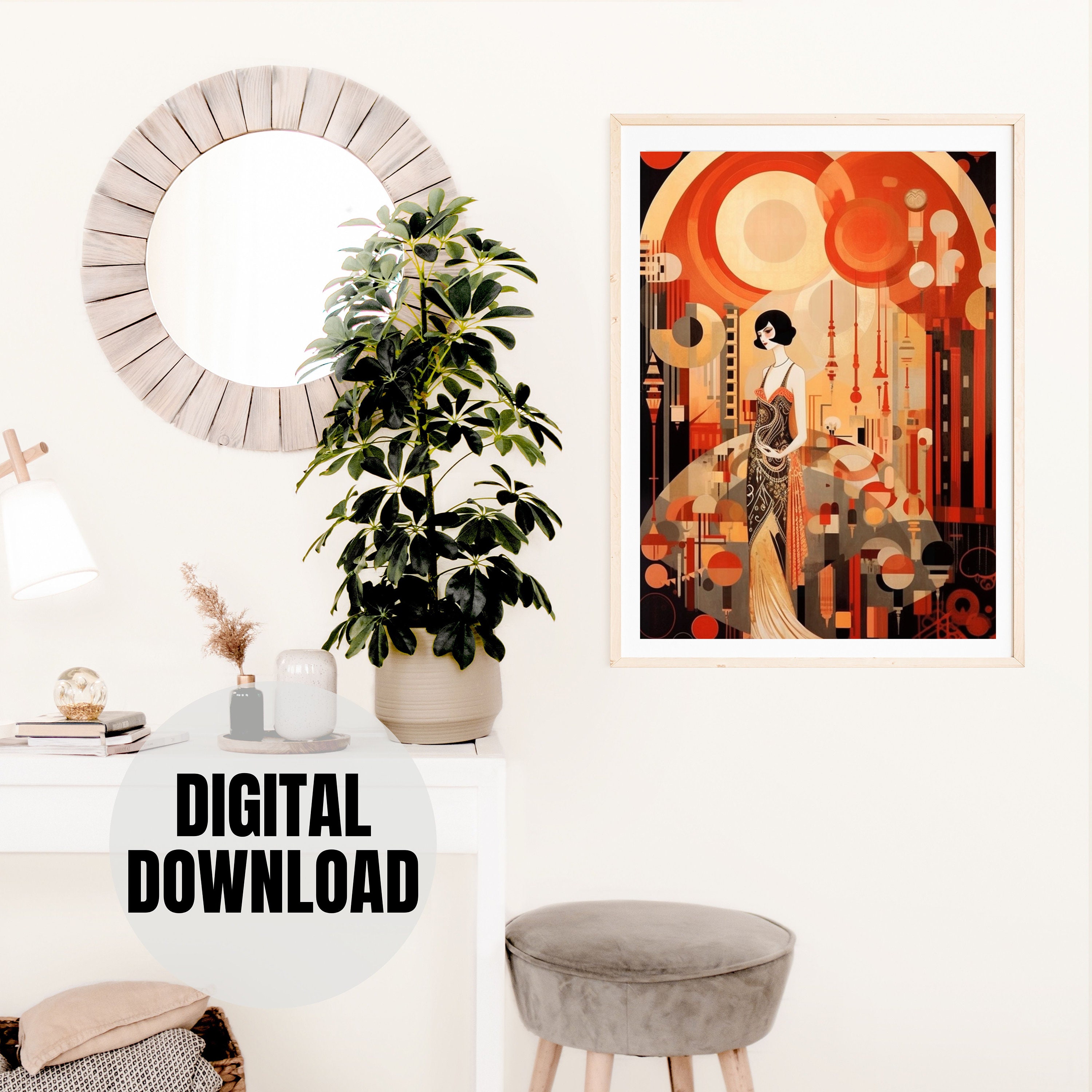 Art Deco Modern Woman, AI Art Digital Downlaod - Etsy