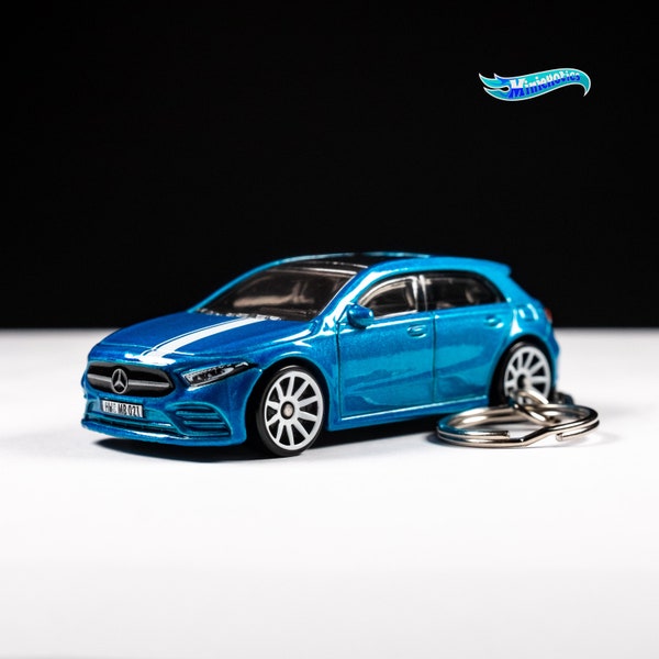 2019 Mercedes A-Class Keychain, Hotwheels Diecast Collectible Car Keychain, Handcrafted Mercedes Keychains for Mercedes Owners